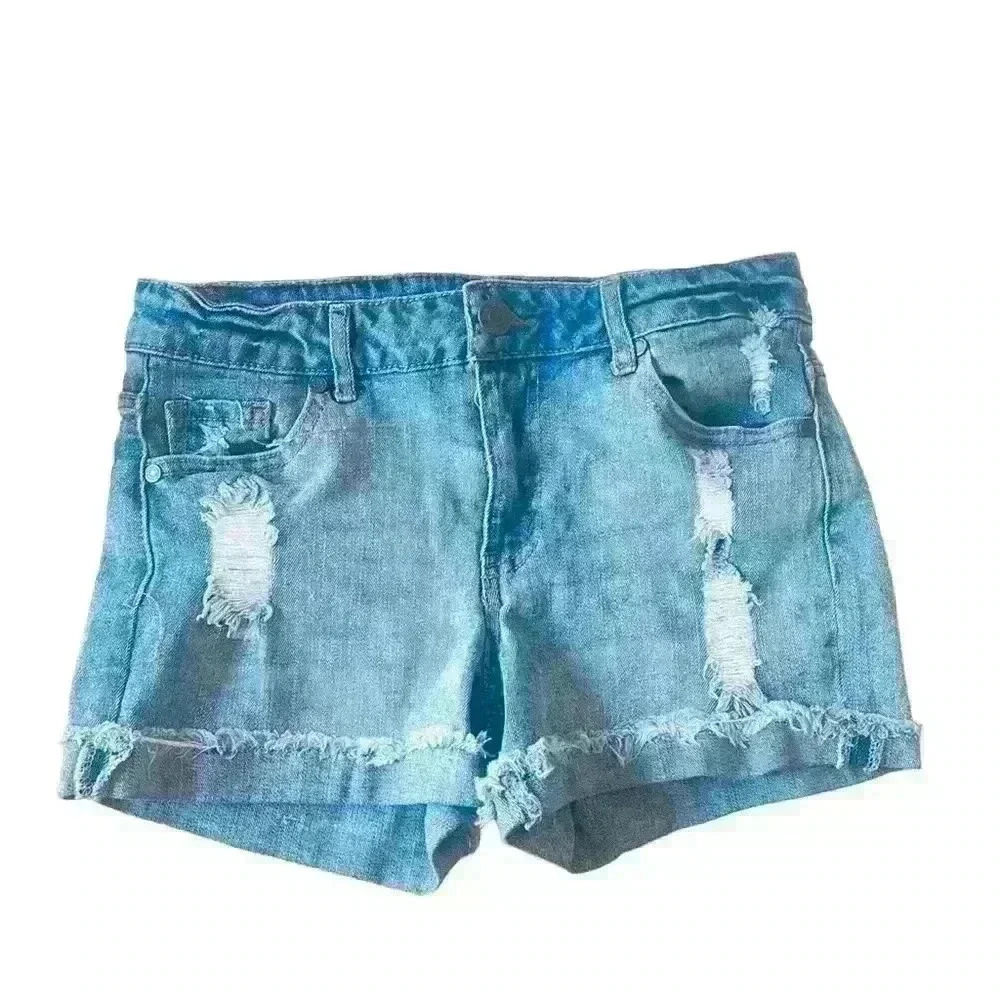 Blue asphalt Denim Shorts